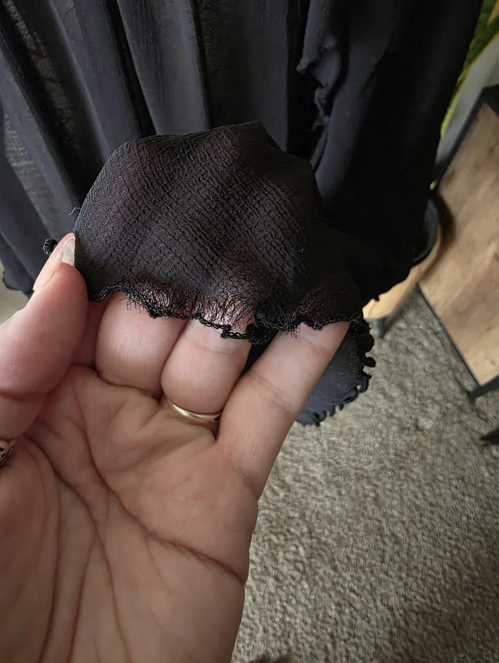 Torrid Black Sheer Blouse with Delicate Trim